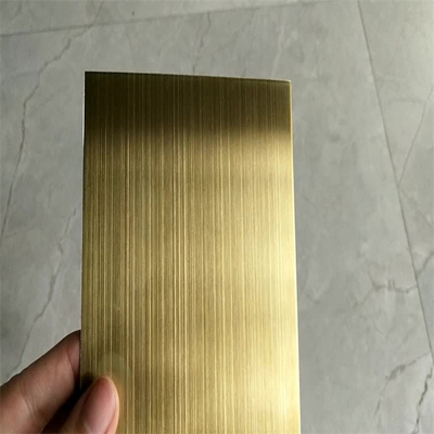 EN Ss304 Hoja de acero inoxidable de color línea de cabello de metal acabado 0,8 mm laminado en frío 1000 * 2000 mm